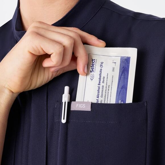 Figs Rafaela Cargo Jumpsuit Navy Sz Large EUC Nurse First Responder Uniform EUC - Picture 4 of 16